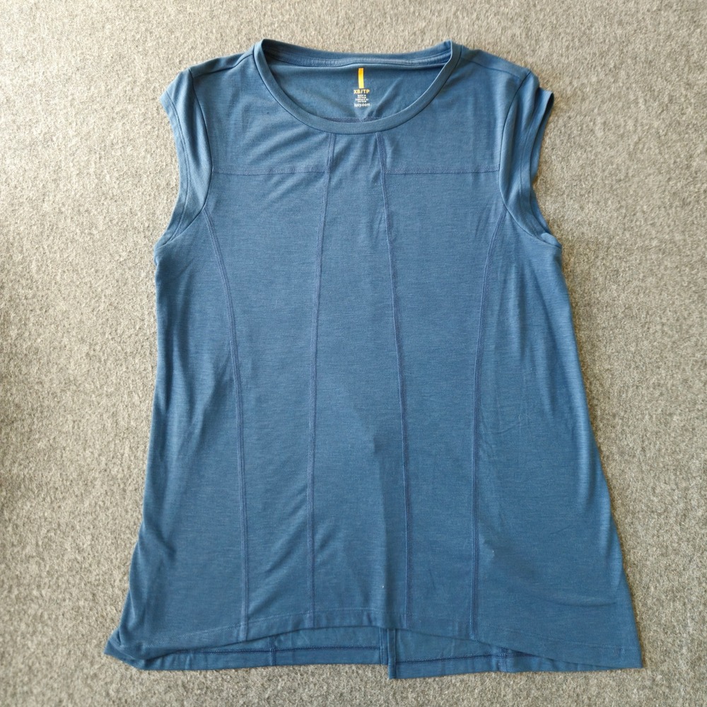 Lucy Final Rep Tank Top XS Blue Tencel Split Back Yoga Breathable Pickleball Gym